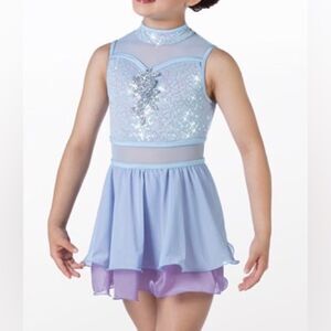 WEISSMAN Dance Costume sequins blue lavender You Set Me Free 14248 MA adult